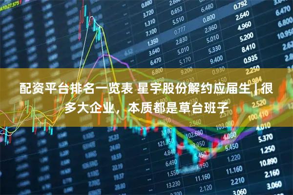 配资平台排名一览表 星宇股份解约应届生 | 很多大企业，本质都是草台班子